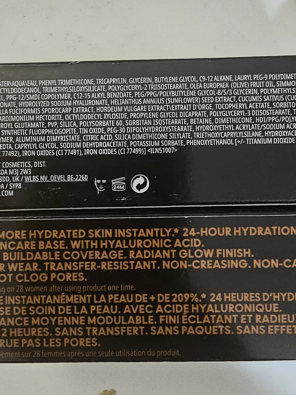 MAC Cosmetics Studio Radiance Foundation — Black and Gold Packaging